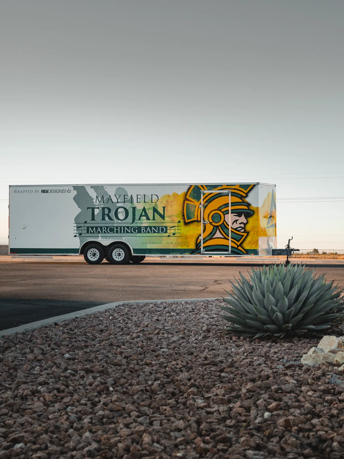 Mayfield Trojan Marching Band trailer wrap — REV Designs